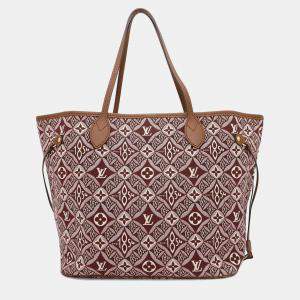 Pre Owned Louis Vuitton Neverfull Bordeaux Monogram / Jacquard Since1854 Size Mm