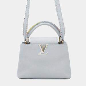Louis Vuitton Light Blue Taurillon Leather BB Capucines Shoulder Bag