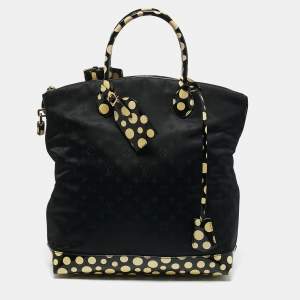 Louis Vuitton x Yayoi Kusama Black Monogram Nylon Vertical Lock It MM Bag