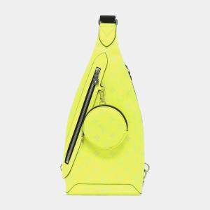 Louis Vuitton Yellow Coated Canvas Taigarama Duo Sling Bag