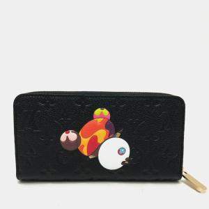 Louis Vuitton Black Monogram Empreinte Takashi Murakami Panda Zippy Wallet