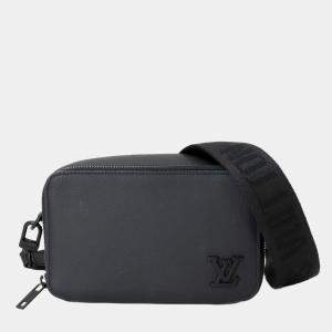 Louis Vuitton Black Leather Aerogram Alpha Wearable Shoulder Wallet