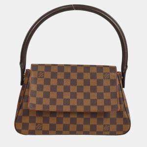 Pre Owned Louis Vuitton Damier Ebene Canvas Mini Looping Handbag