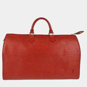 Louis Vuitton Red Epi Speedy 40 Duffle Handbag