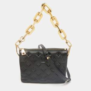 Louis Vuitton Black Monogram Embossed Puffy Leather Coussin BB Bag