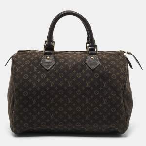 Louis Vuitton Fusain Monogram Mini Lin Canvas Speedy 30 Bag