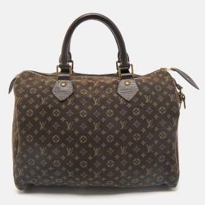 Louis Vuitton Fusain Monogram Mini Lin Canvas Speedy 30 Bag