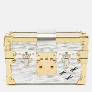 Louis Vuitton Silver/Gold Epi Leather Petite Malle Bag