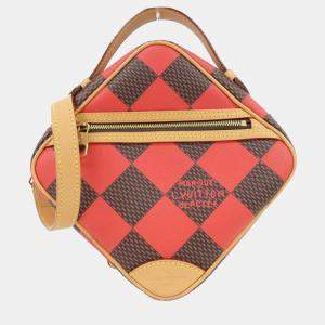 Pre Owned Louis Vuitton Red/Brown Damier Pop Chess Messenger Bag