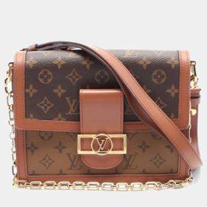 Louis Vuitton Brown Coated Canvas Leather Monogram Reverse Dauphine Shoulder Bag 