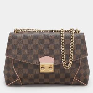 Louis Vuitton Rose Ballerine Damier Ebene Canvas Caissa Flap Bag