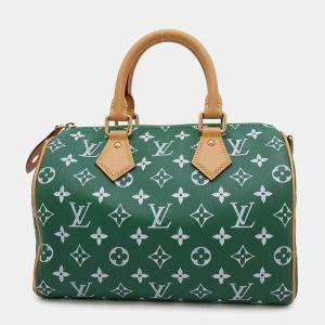 Louis Vuitton Vert Calf Leather Speedy Bandouliere 25 Boston Bag