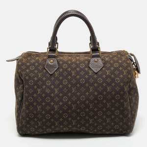 Louis Vuitton Fusain Monogram Mini Lin Canvas Speedy 30 Bag