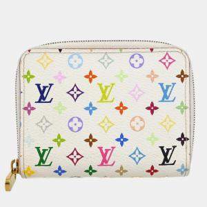 Louis Vuitton White Multicolor Monogram Canvas Zippy Wallet