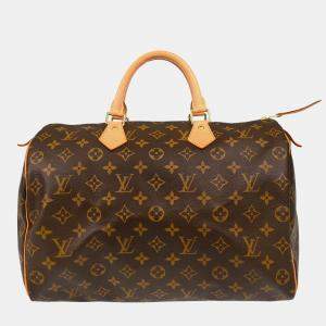 Louis Vuitton Brown Monogram Canvas Speedy 35 Shoulder Bag