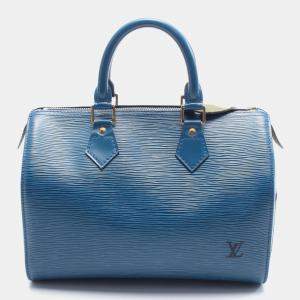 Louis Vuitton Speedy 25 Hand Bag Epi Leather Toledo Blue