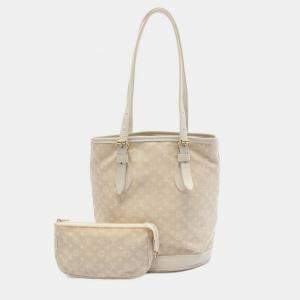 Pre Owned  Louis Vuitton Beige Dune Monogram Mini Lin Bucket PM Handbag