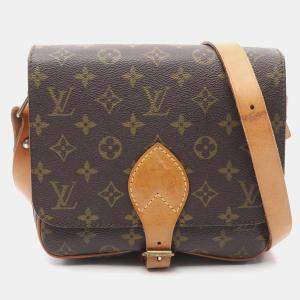Pre Owned Louis Vuitton Cartouchiere MM Shoulder Crossbody Bag  Monogram Leather