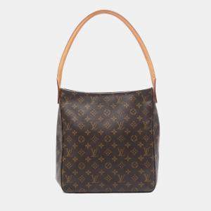 Pre Owned Louis Vuitton Looping GM Brown Monogram Canvas Shoulder Bag