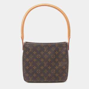 Pre Owned Louis Vuitton Looping MM Shoulder Bag Monogram Canvas Brown