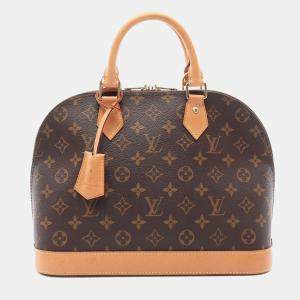 Pre Owned Louis Vuitton Alma Brown Monogram Canvas Top Handle Bag