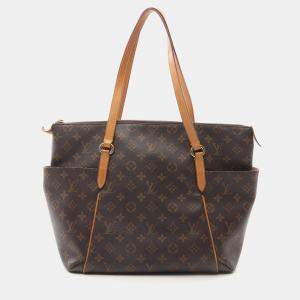 Pre Owned Louis Vuitton Totally MM Tote Shoulder Bag Monogram Leather Brown