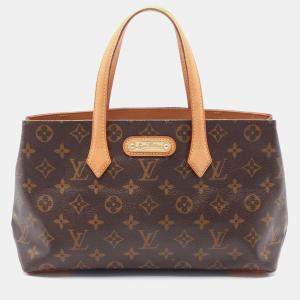 Pre Owned Louis Vuitton Wilshire PM Brown Monogram Canvas Tote Bag