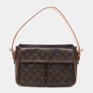 Pre Owned Louis Vuitton Viva Cite GM Brown Monogram Canvas Shoulder Bag