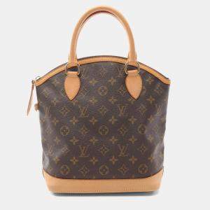 Pre Owned  Louis Vuitton Lockit Brown Game On Monogram Canvas Handbag