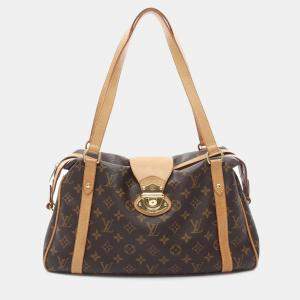 Pre Owned Louis Vuitton Stresa PM Brown Monogram Canvas Shoulder Bag 