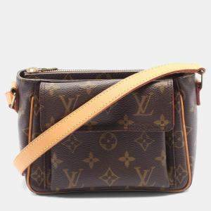 Louis Vuitton Vivacite Pm Shoulder Crossbody Bag  Monogram Leather Brown