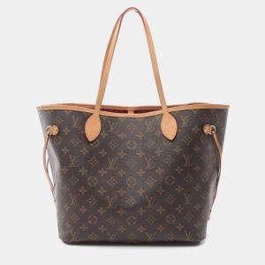 Louis Vuitton Neverfull MM Brown Monogram Canvas Tote Bag