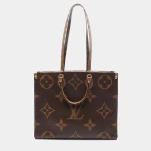 Pre Owned Louis Vuitton Monogram Giant Reverse Canvas On-The-Go Tote GM 