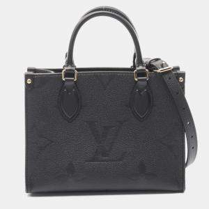Pre Owned Louis Vuitton On-The-Go PM Black Monogram Empreinte Leather Handbag