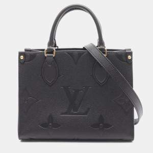 Pre Owned Louis Vuitton On-The-Go PM Black Monogram Empreinte Leather Bag