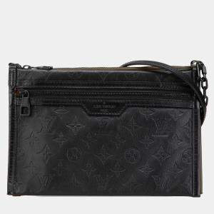 Louis Vuitton Black Monogram Shadow Double Flat Messenger