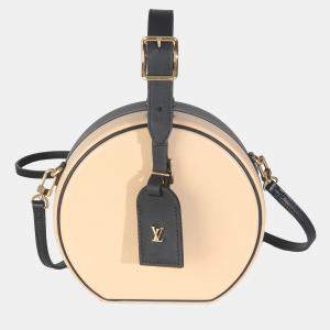 Louis Vuitton Black Beige Calfskin Petite Boite Chapeau bag