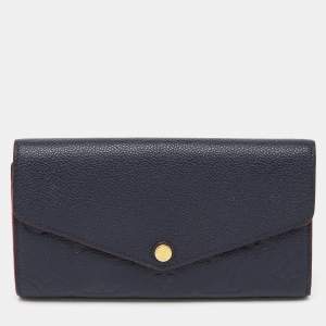 Louis Vuitton Bleu Infini Monogram Empreinte Leather Portefeuille Sarah Wallet