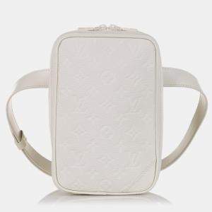 Louis Vuitton White Monogram Taurillon Utility Side 