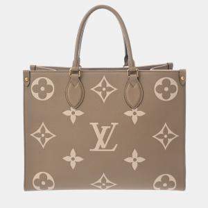 Louis Vuitton Monogram Empreinte On The Go Mm 2Way Tote Tourterelle Creme Leather Handbag