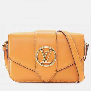 Louis Vuitton Orange Calfskin LV Pont 9 Soft MM