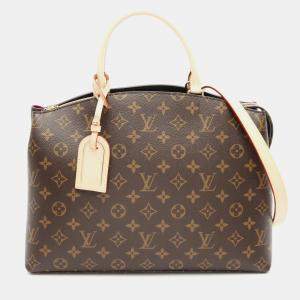 Louis Vuitton Petit Palais Mm Handbag Monogram Canvas Leather Brown