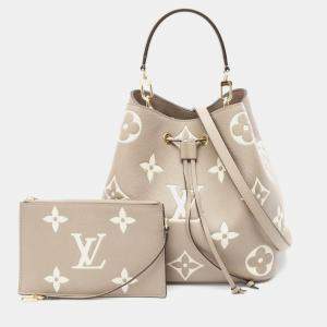 Louis Vuitton NeoNoe MM Beige Monogram Leather Shoulder Bag