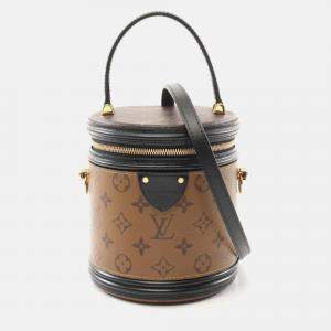 Pre Owned Louis Vuitton Cannes Brown Black Coated Canvas Leather Shoulder Bag