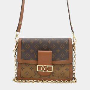 Louis Vuitton Dauphine MM Black Monogram Reverse Shoulder Bag