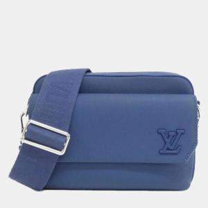 Louis Vuitton LV Aerogram Fastline Blue Leather Messenger Shoulder Bag