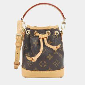 Pre Owned Louis Vuitton Nano Noe Brown Monogram Shoulder Bag