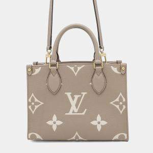Louis Vuitton Onthego Tourterelle Claim Bicolor Monogram Empreinte Leather Monogram Giant Size PM