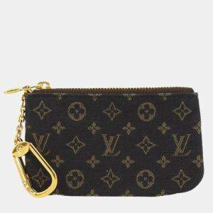 Pre Owned Louis Vuitton Pochette Brown Monogram Mini Lin Canvas Coin Purse