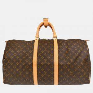 Louis Vuitton Monogram Keepall 55 Travel Duffle Handbag